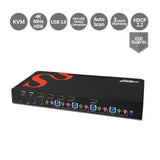 4-Port HDMI 4K HDR Smart Console KVM Switch with USB 3.0 and Multimedia Ports