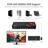 4-Port HDMI 4K HDR Smart Console KVM Switch with USB 3.0 and Multimedia Ports