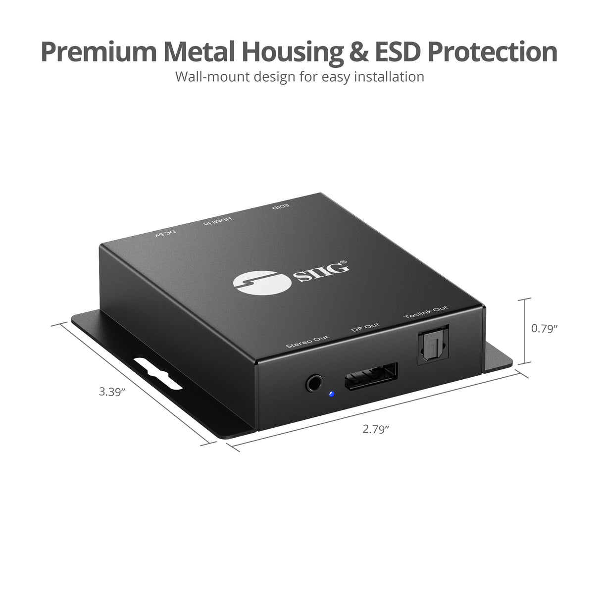 HDMI to DisplayPort 1.2 Converter with Audio Extractor