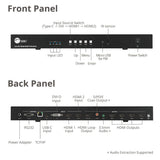 2x2 4K HDMI Video Wall Processor with USB-C/DVI/HDMI Input, RS-232/IR Remote/Web GUI control, SPDIF/3.5mm Audio Extract, Cascading up to 10x10