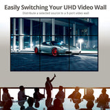 3x3 4K Video Wall Processor with USB-C/DP/VGA/HDMI In, RS-232/IR Remote/Web GUI control, SPDIF/3.5mm Audio Extract, Cascading up to 10x10
