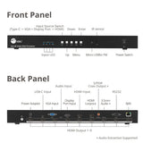 3x3 4K Video Wall Processor with USB-C/DP/VGA/HDMI In, RS-232/IR Remote/Web GUI control, SPDIF/3.5mm Audio Extract, Cascading up to 10x10