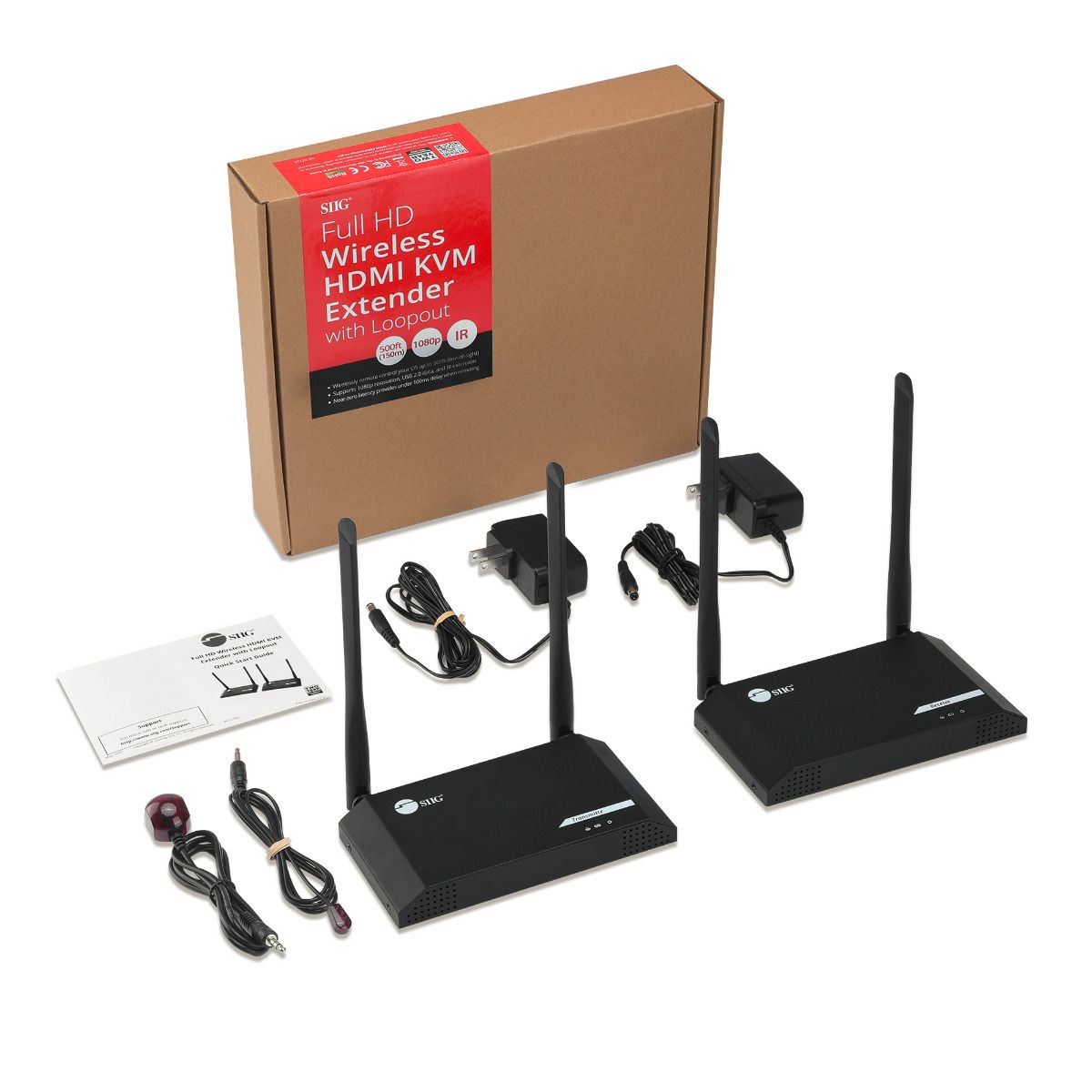 Full HD Wireless HDMI KVM Extender with Loop out