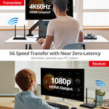 Full HD Wireless HDMI KVM Extender with Loopout, 1080p, up to 500ft (150m), HDMI Loop-out 4K60Hz