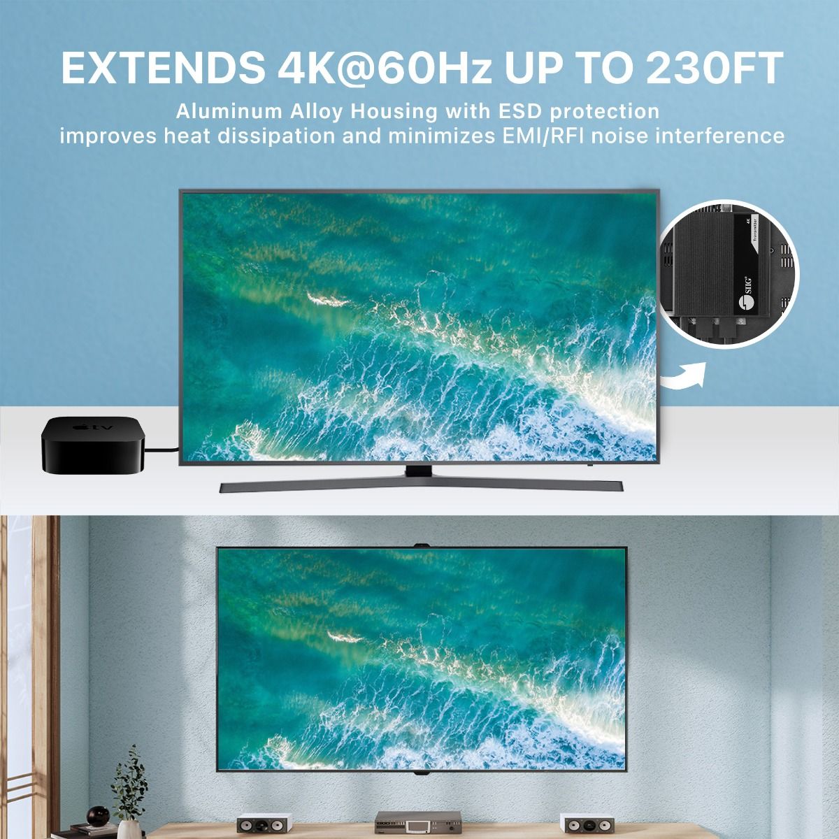 ipcolor 4K HDMI Extender with IR, HDR and ARC