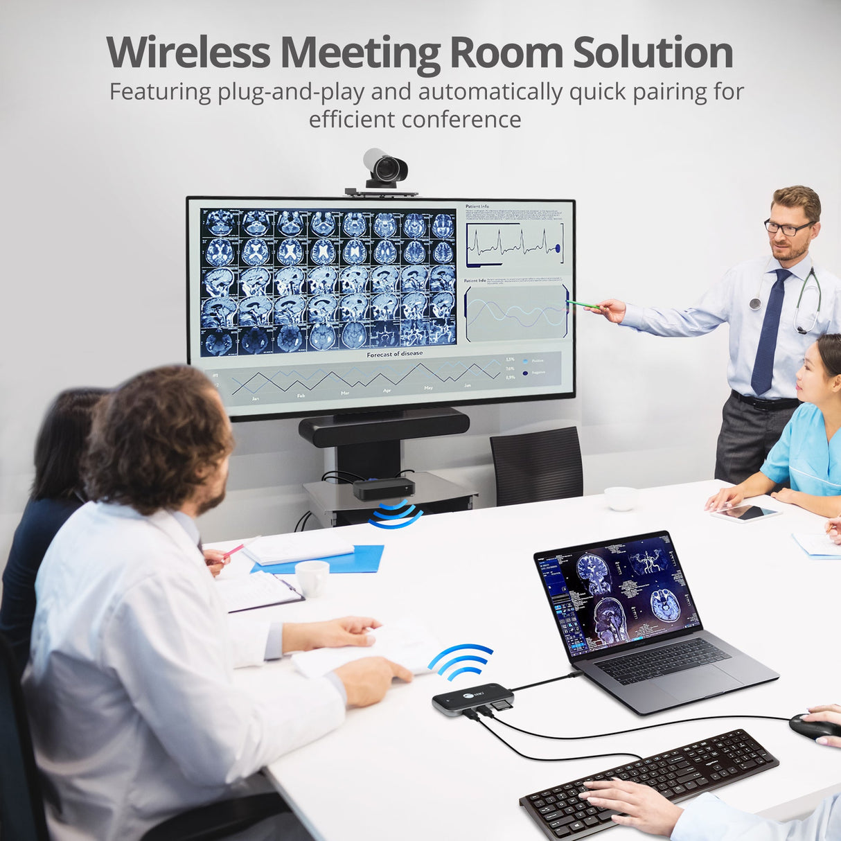 Wireless USB-C Video Hub Extender 1080p