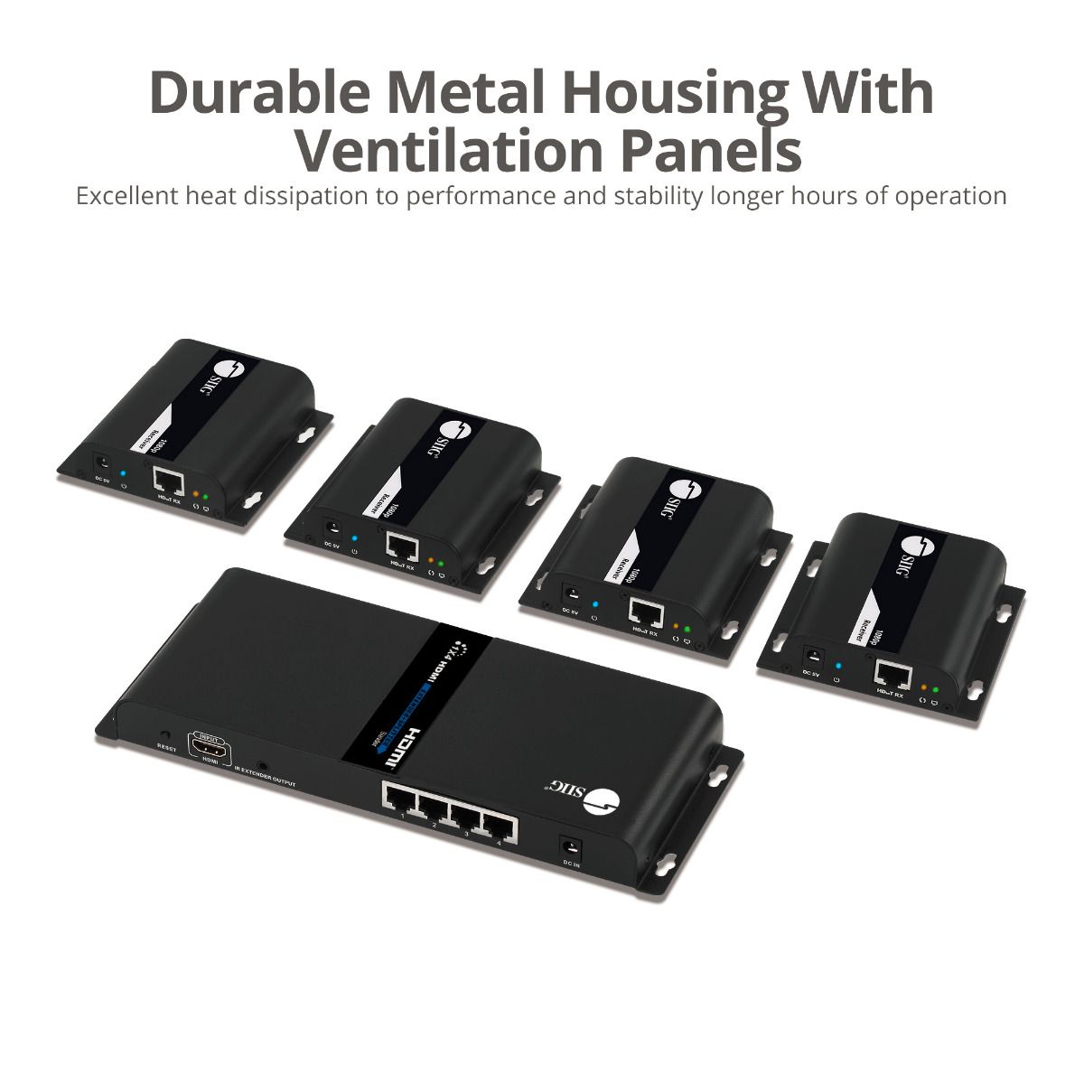 1x4 HDMI Splitter, Over IP Extender Kit, 1080p 60Hz, 120m