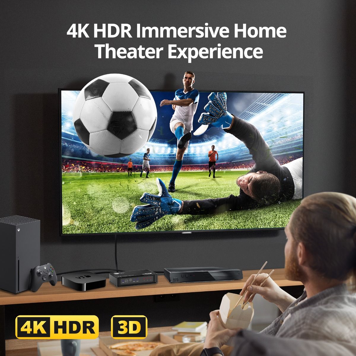 3x1 HDMI Switch with IR & Voice APP Control