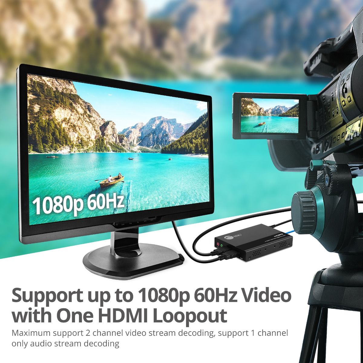 HDMI Encoder, H.264/H.265, 10.2Gbps, 1080p60Hz, HDCP 1.4, HDMI Loopout ...
