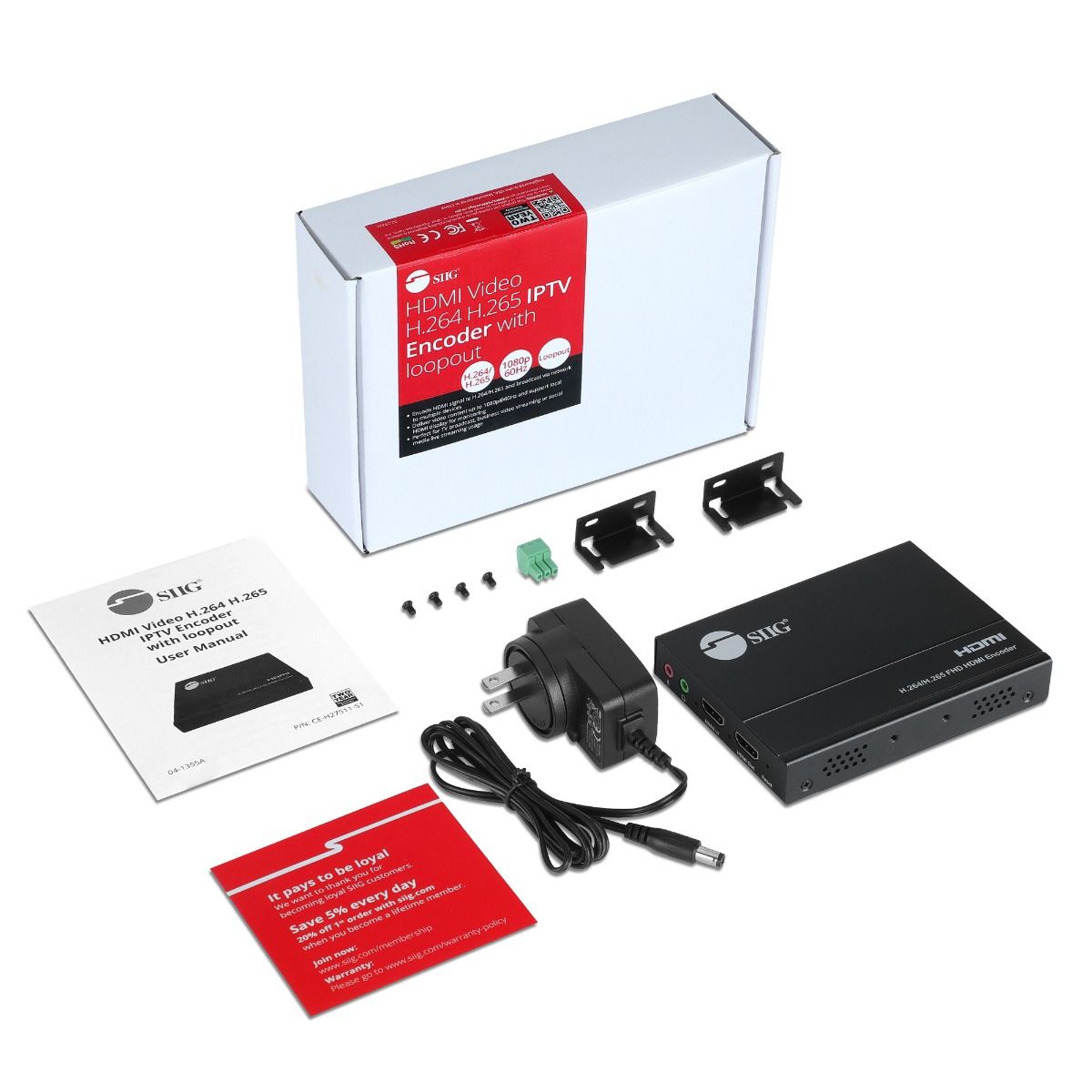 HDMI Video H.264 H.265 IPTV Encoder with loopout