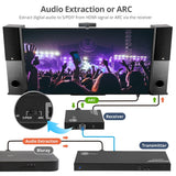 1x8 4K 60Hz HDMI Extender Splitter Over Cat6 with Loopout, IR, ARC & RS-232 - Up to 230ft (70m) - Near Zero Latency