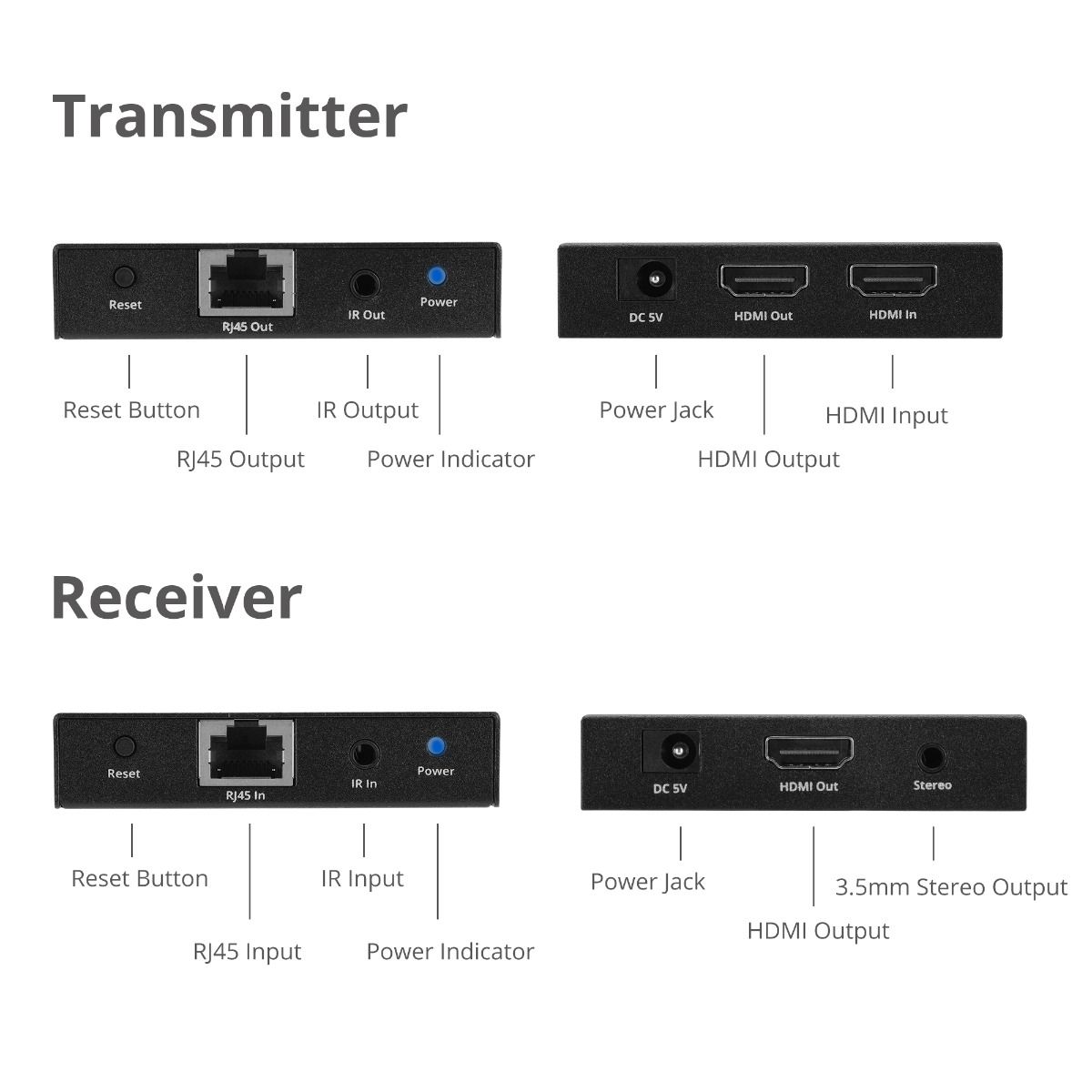 4K 60Hz HDMI Over Cat6 Extender with Loopout & IR