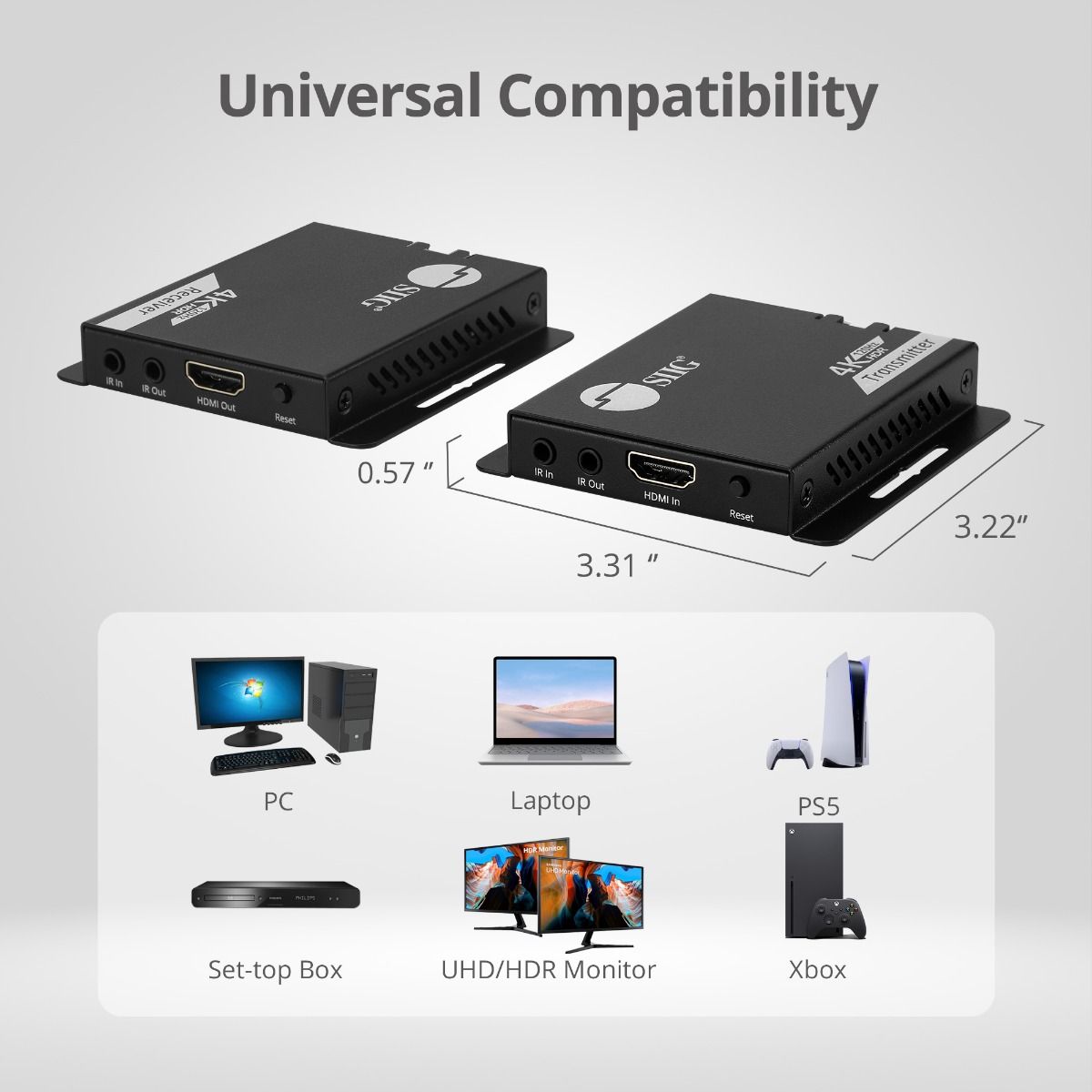 4K120Hz HDMI Extender with IR - up to 132ft (40M) - EDID - Nearly zero latency
