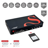 4x4 HDMI 4K60Hz Matrix with Quad-Viewer & Video Wall Controller, Seamless Switching, PIP, EDID Management, Push Buttons, IR Remote Control, Software Control, TAA Compliant