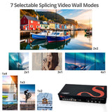 4x4 HDMI 4K60Hz Matrix with Quad-Viewer & Video Wall Controller, Seamless Switching, PIP, EDID Management, Push Buttons, IR Remote Control, Software Control, TAA Compliant