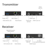 HDMI 4K30Hz KVM Over IP Extender - 120m(394ft) - Over IP KVM Extender - One to Many - HDMI Loop-out - Downscaler - Low-latency
