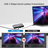 4K60Hz HDMI Video Capture Device with Loopout, USB-C 5Gbps Capture, Low Latency, Line/MIC Audio In, Plug & Play