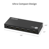 8K HDMI 2.1 Splitter 1 Input 4 Output, 8K60Hz 4K120Hz 48Gbps HDCP2.3, EDID Function, S/PDIF Audio Extractor, Metal Housing