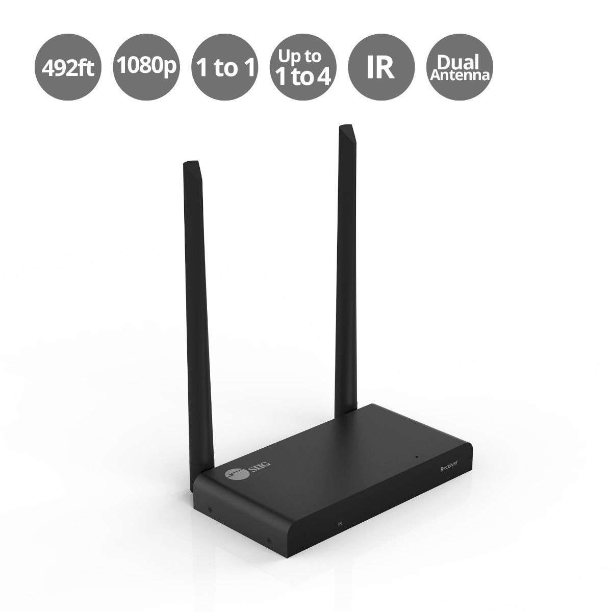 Full HD Wireless HDMI Extender with IR - Receiver, 1080p, Up to 492ft, Up to 4 Receivers