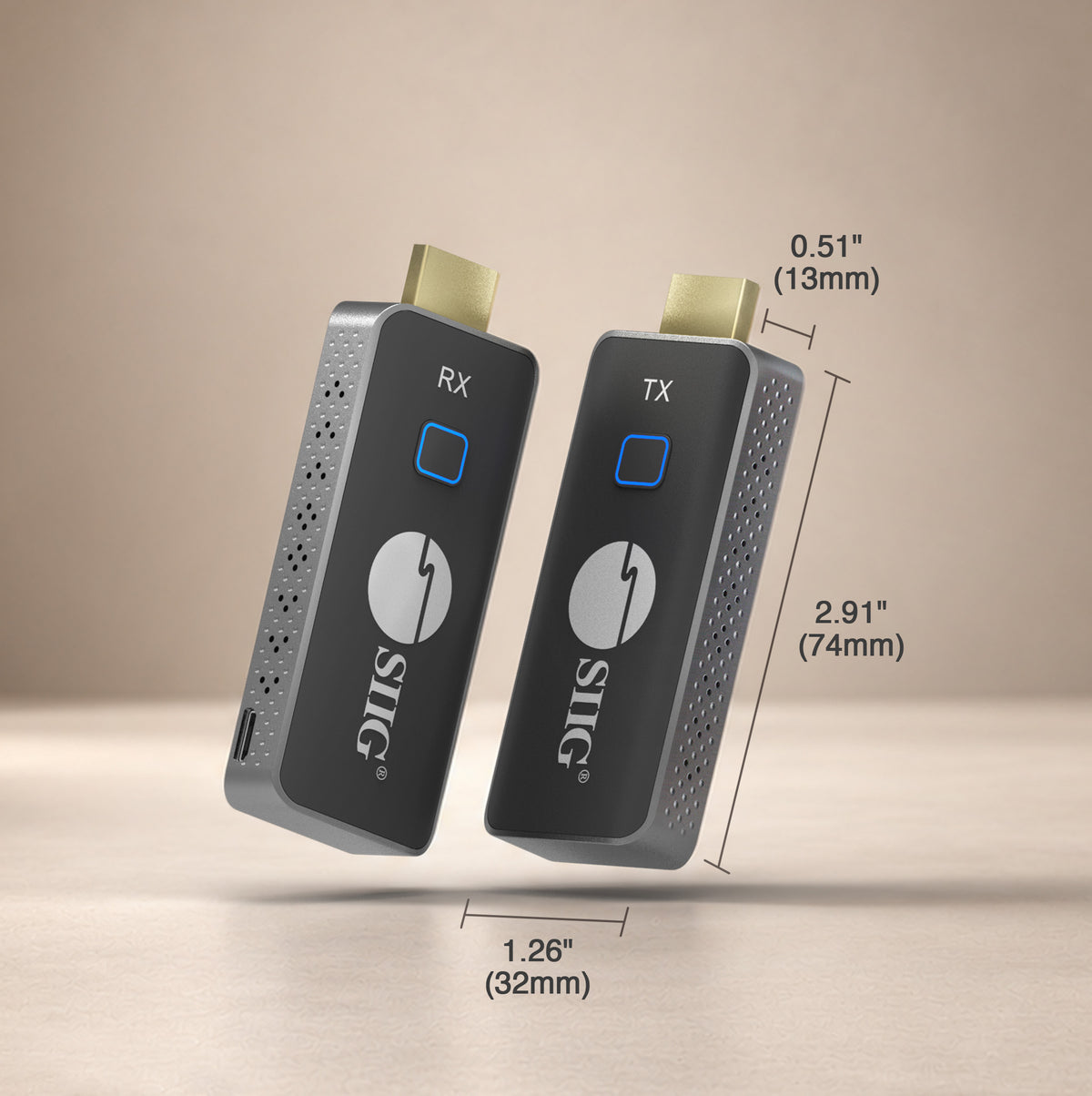 1080p Wireless HDMI Dongle Extender - Up to 164ft (50m)- USB Powered - 5.8GHz Frequency - Auto Pair Functional