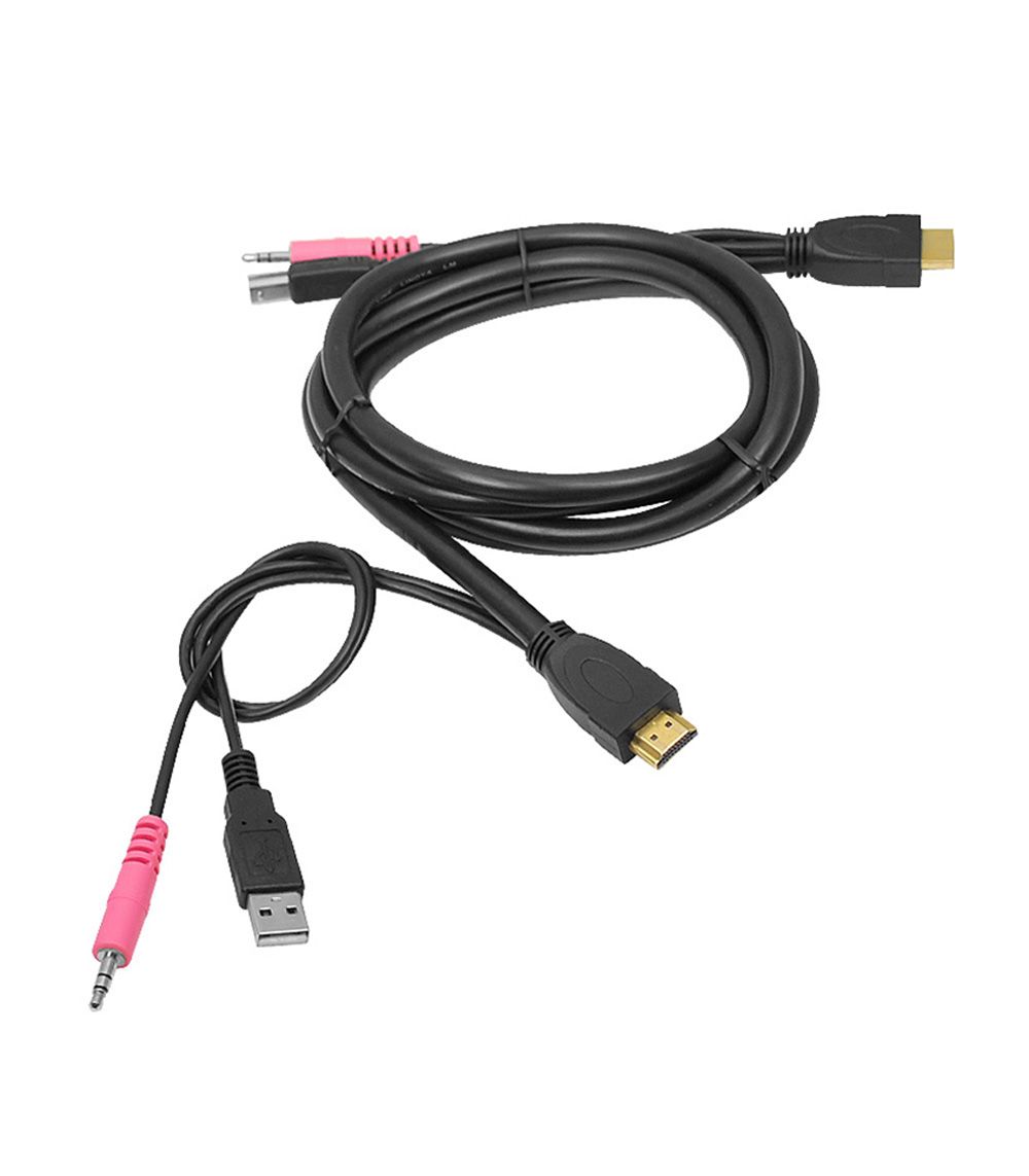 USB HDMI KVM Cable with Audio & Mic
