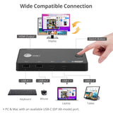 2x1 USB-C 4K60Hz Video KVM Switch, Mini and Portable KVM, USB-C bus powered, MacBook Pro, iPad Pro, USB-C DP Alt-mode Tablet, Windows & Mac USB-C Laptop