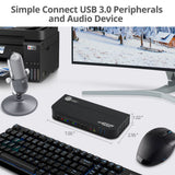 2x1 DisplayPort 4K KVM USB 3.0 Switch with Remote Control