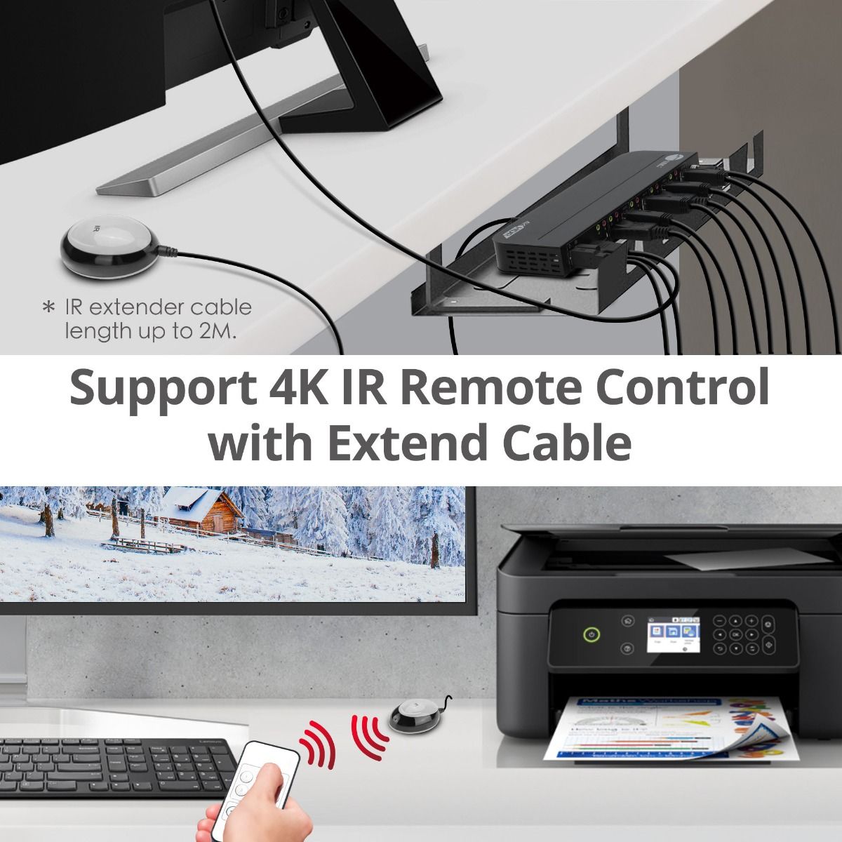 4x1 DisplayPort 4K KVM USB 3.0 Switch with Remote Control