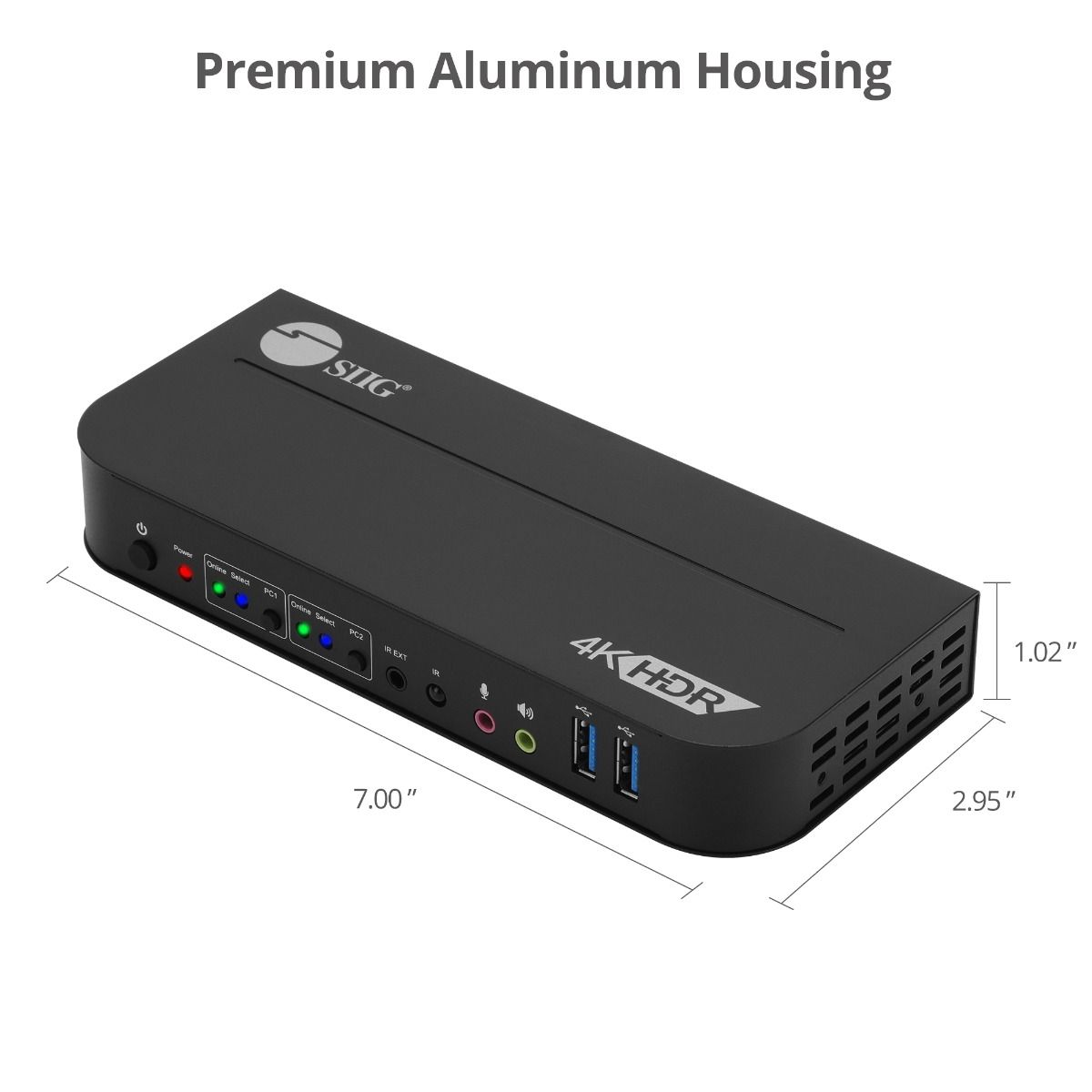 2x1 HDMI 4K HDR KVM USB 3.0 Switch with Remote Control