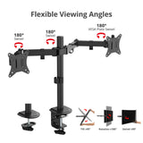 Articulating Dual Monitor Desk Mount - 17" to 32" - Max Load 19.8 lbs(each) - VESA Plate 75x75mm/100x100mm