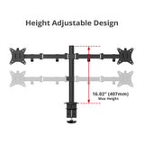 Articulating Dual Monitor Desk Mount - 17" to 32" - Max Load 19.8 lbs(each) - VESA Plate 75x75mm/100x100mm