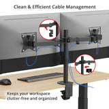 Articulating Dual Monitor Desk Mount - 17" to 32" - Max Load 19.8 lbs(each) - VESA Plate 75x75mm/100x100mm