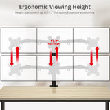 Articulating Triple Monitor Desk Mount - 13" to 32", Max Load 17.6 lbs, VESA Plate 75x75mm,100x100mm