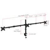 Articulating Triple Monitor Desk Mount - 13" to 32", Max Load 17.6 lbs, VESA Plate 75x75mm,100x100mm