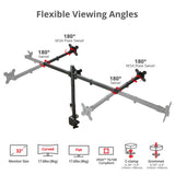 Triple 32" Articulating Monitor Arm Mount-Black, Up to 32", Max Load 17.6 lbs, VESA Plate 75x75mm,100x100mm
