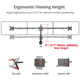 Triple 32" Articulating Monitor Arm Mount-Black, Up to 32", Max Load 17.6 lbs, VESA Plate 75x75mm,100x100mm