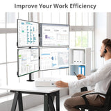 Articulating Quad Monitor Desk Mount - 13" to 32" - Max Load 19.8 lbs - 75x75mm/100x100mm