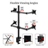 Articulating Quad Monitor Desk Mount - 13" to 32" - Max Load 19.8 lbs - 75x75mm/100x100mm