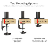Articulating Quad Monitor Desk Mount - 13" to 32" - Max Load 19.8 lbs - 75x75mm/100x100mm