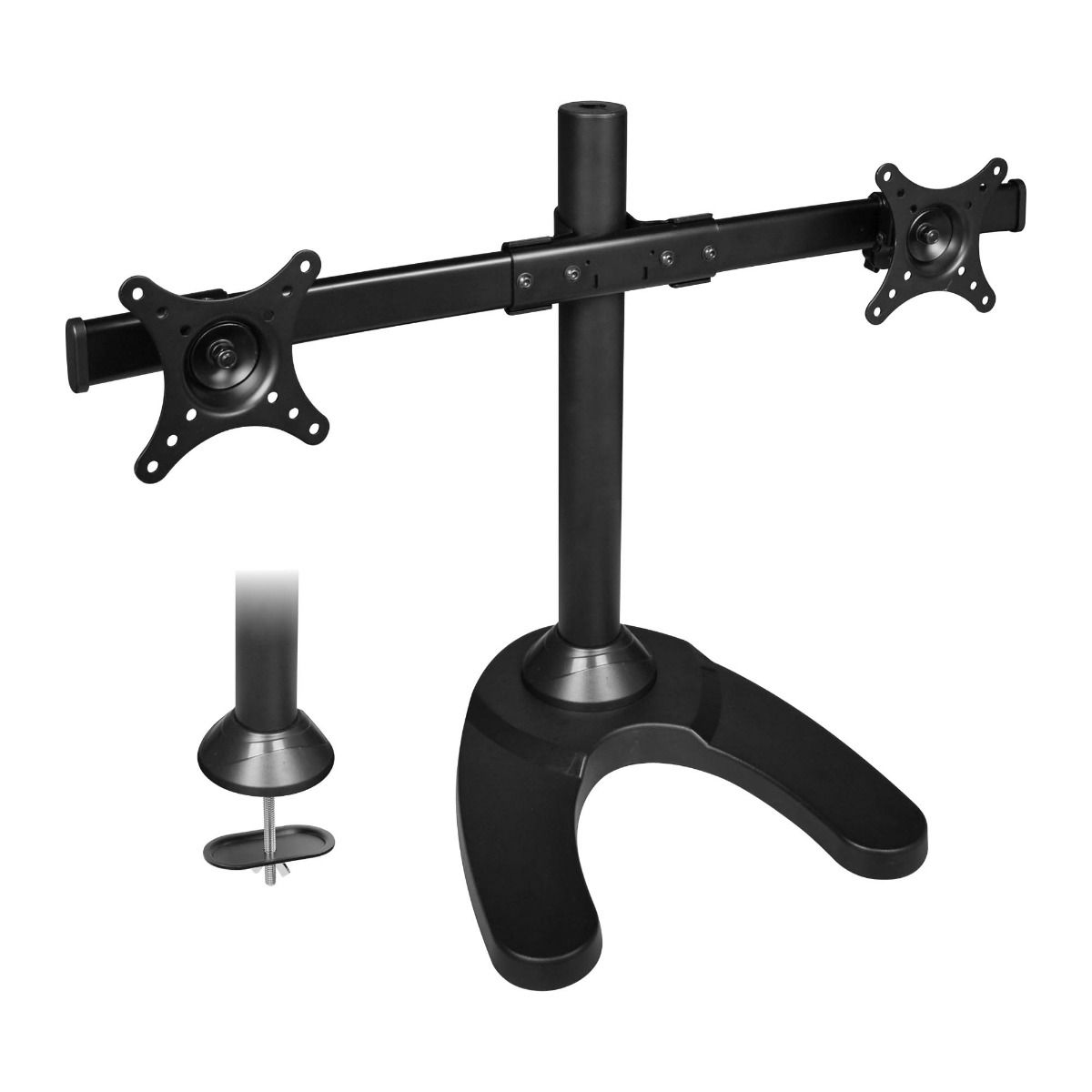 Freestanding Dual Monitor Desk Stand - 13" to 27", Max Load 22 lbs