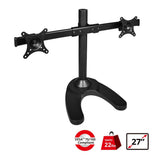 Freestanding Dual Monitor Desk Stand - 13" to 27", Max Load 22 lbs