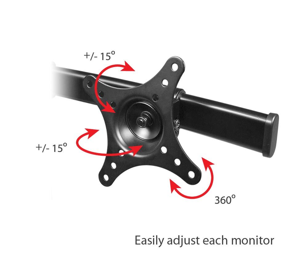 Freestanding Dual Monitor Desk Stand - 13" to 27", Max Load 22 lbs