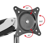 Full-Motion Easy Access Single Monitor Desk Mount - White