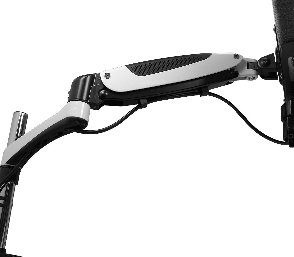 Full-Motion Easy Access Single Monitor Desk Mount - White