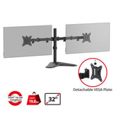Articulated Freestanding Dual Monitor Desk Stand - 13"-32" - Max Load 19.8 lbs - 75x75mm/100x100mm
