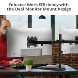 Articulated Freestanding Dual Monitor Desk Stand - 13"-32" - Max Load 19.8 lbs - 75x75mm/100x100mm