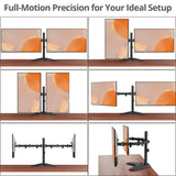 Articulated Freestanding Dual Monitor Desk Stand - 13"-32" - Max Load 19.8 lbs - 75x75mm/100x100mm