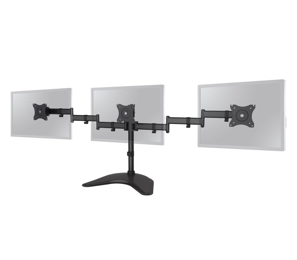 Articulated Freestanding Triple Monitor Desk Stand - 13"-27", Max Load 17.6lbs each