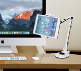 Full Motion Easy-Adjust Universal Tablet Mount - White - Fits 7" to 12" Screen - Max Load 2.2 lbs