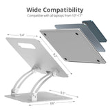 Adjustable Aluminum Laptop Stand for Macbook and PC, Fits10 to 17 inches Laptop, Max Load 22 lbs